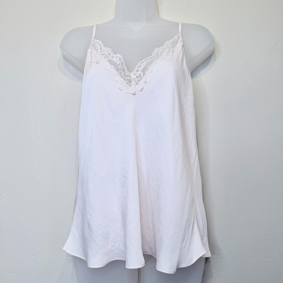 In Bloom | Soft Pink Silky Satin Lace Coquette Pajama Cami Tank Top Camisole - Picture 3 of 13